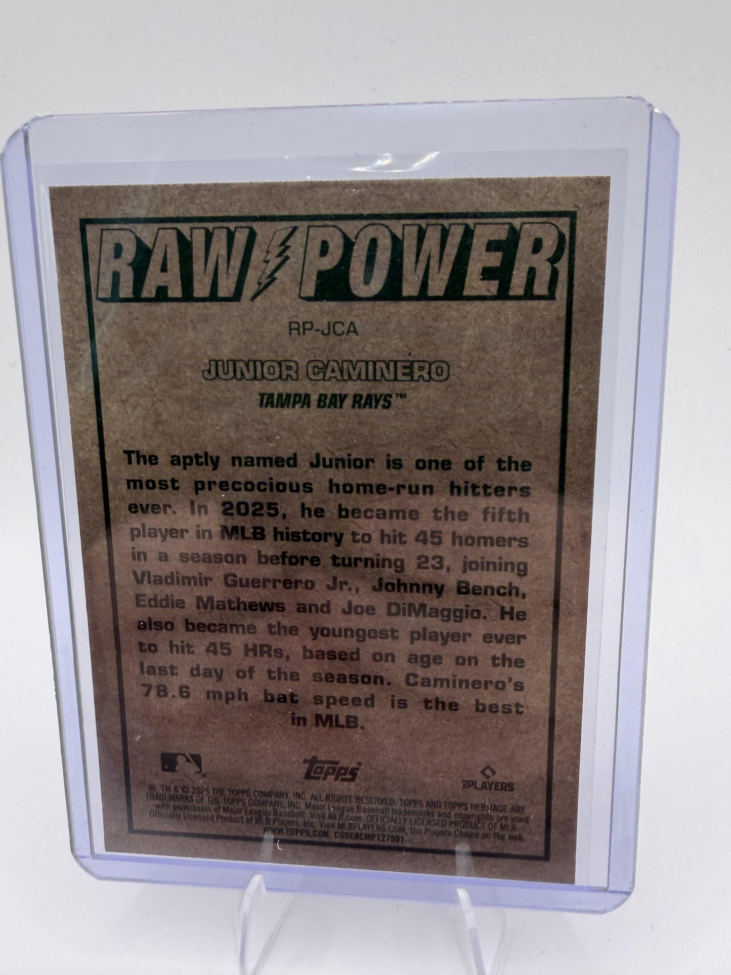 2026 Topps Heritage #RP-JCA Junior Caminero Raw Power