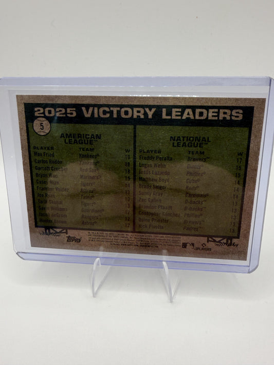 2026 Topps Heritage #5 2025 Victory Leaders Gloss