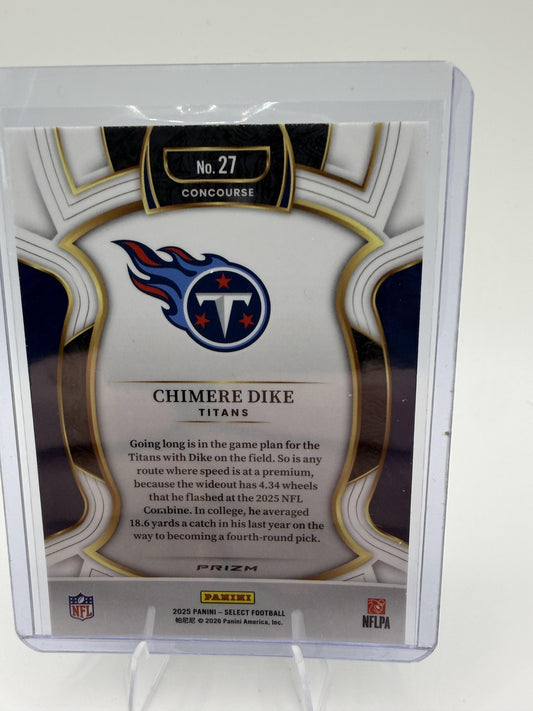 2025 Panini Select #27 Chimere Dike Black and Gold Prizm Shock