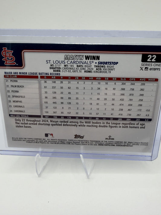 2025 Topps Chrome #244 Masyn Winn Refractors