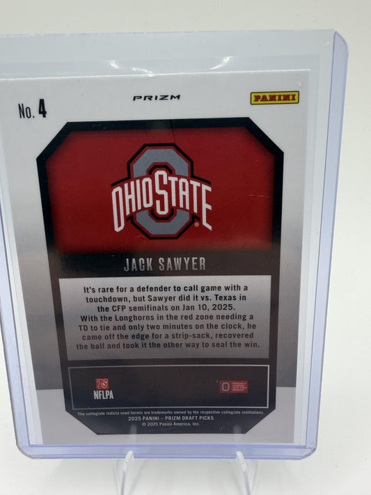 2025 Panini Prizm Draft Picks #4 Jack Sawyer New Recruits Green
