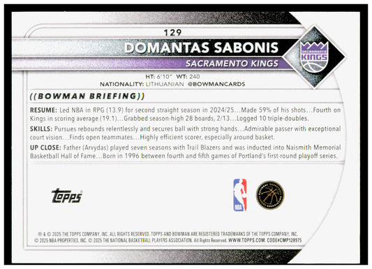 2025-26 Bowman #129 Domantas Sabonis