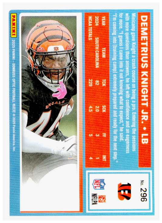 2025 Donruss Demetrius Knight Jr. Card Optic Rated Rookies