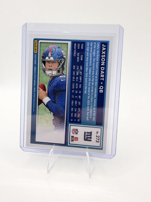 2025 Donruss Optic Jaxson Dart Card RC New York Giants #273