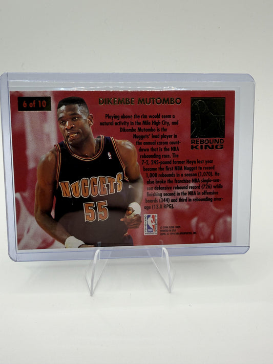 1993-94 Fleer Ultra Dikembe Mutombo Rebound King Insert #6 Denver Nuggets HOF