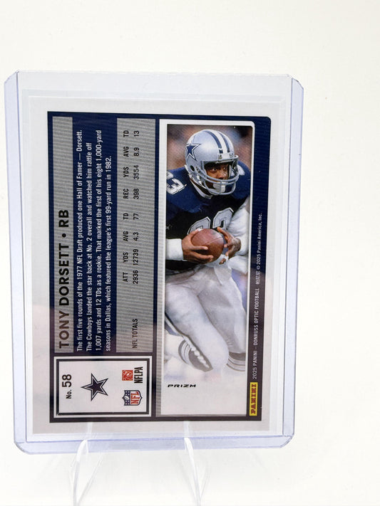 2025 Donruss Optic Tony Dorsett Card Holo Dallas Cowboys #58
