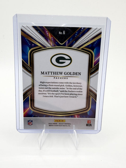 2025 Panini Select Matthew Golden Card Select Future Green Bay Packers #6