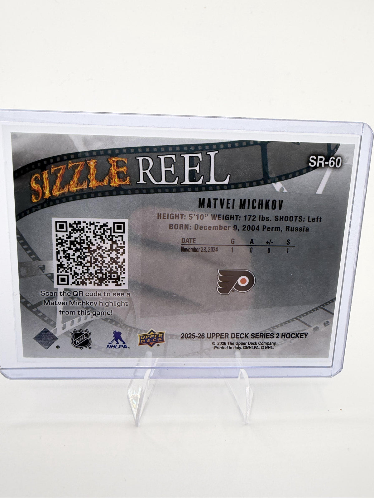 2025-26 Upper Deck Matvei Michkov Card Sizzle Reel Philadelphia Flyers #SR-60