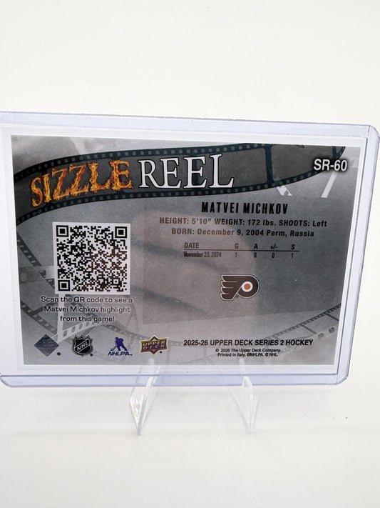 2025-26 Upper Deck Matvei Michkov Card Sizzle Reel Philadelphia Flyers #SR-60