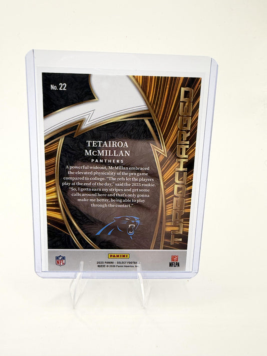 2025 Panini Select Tetairoa McMillan Card Turbocharged Carolina Panthers #22