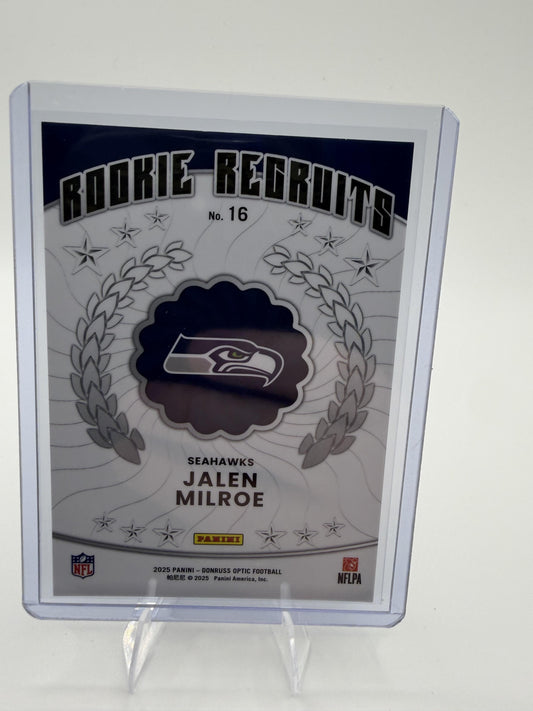 2025 Donruss Optic Jalen Milroe Card Rookie Recruits Seattle Seahawks #16