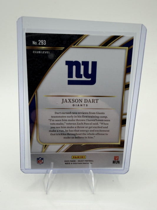2025 Panini Select Jaxson Dart Card New York Giants #293