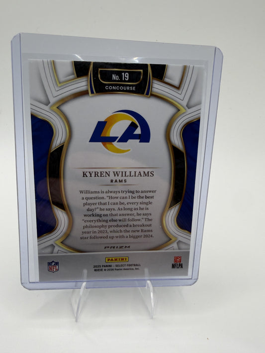 2025 Panini Select Kyren Williams Card Black and Green Prizm Shock Los Angeles