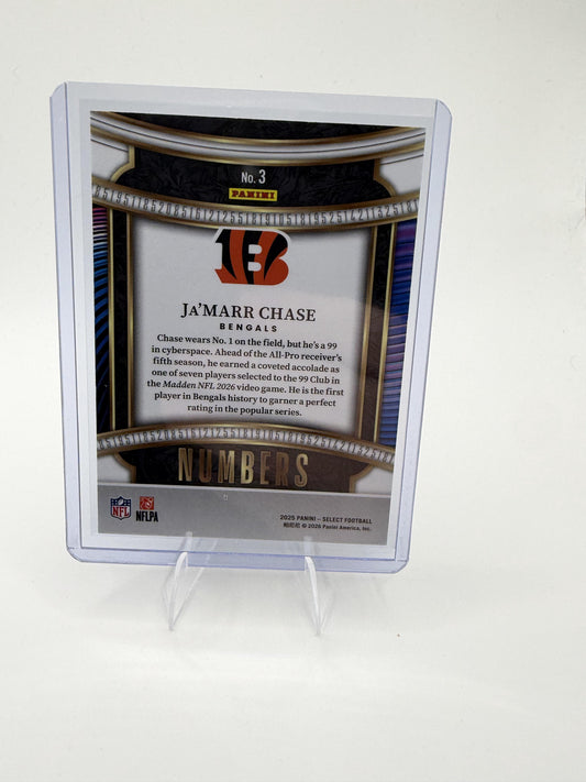 Ja'Marr Chase 2025 Panini Select Numbers #3 Cincinnati Bengals WR NM/M