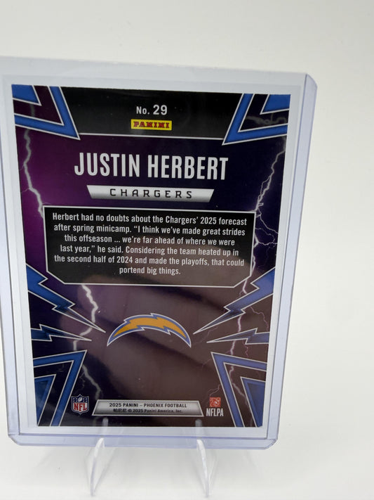 2025 Panini Phoenix Justin Herbert Card Thunderbirds Silver Hyper Prizm