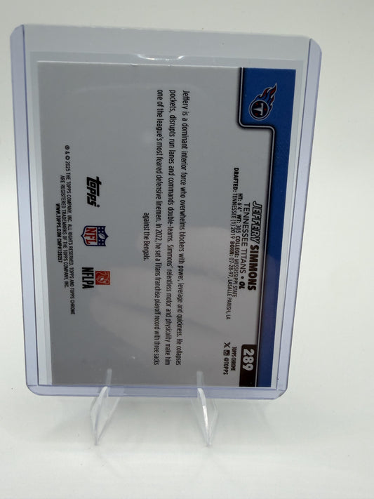 2025 Topps Chrome - Football Leather Refractor Jeffery Simmons Card Titans