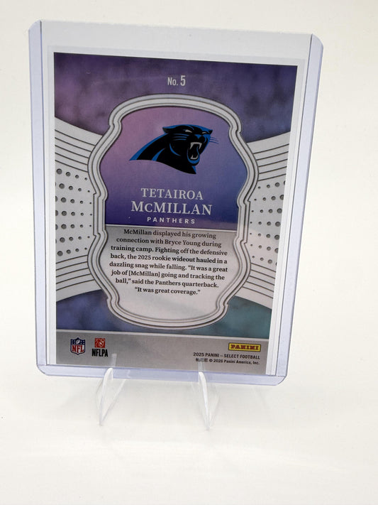 2025 Panini Select Tetairoa McMillan Card Select Certified Rookies Carolina