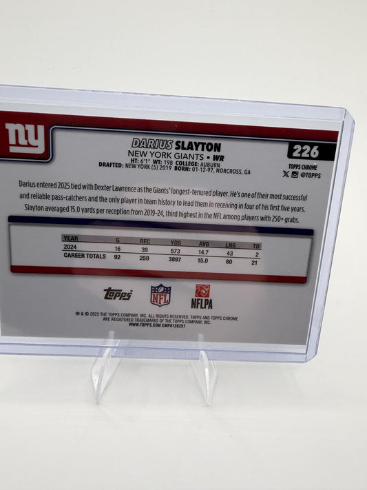 2025 Topps Chrome - Ray Wave Refractor Darius Slayton Card New York Giants #226