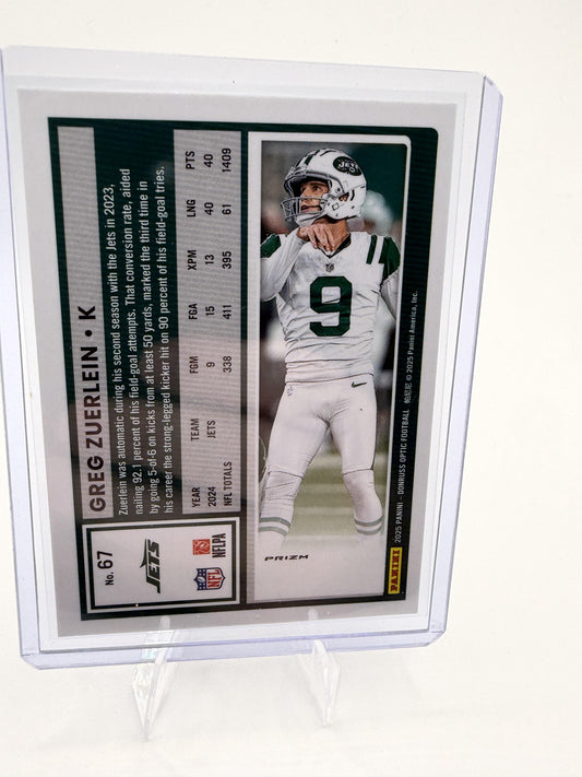 2025 Donruss Optic Greg Zuerlein Card Holo New York Jets #67