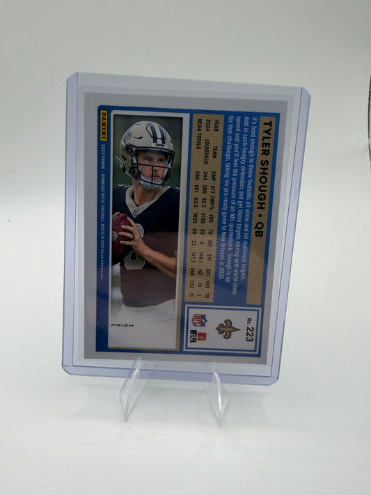 2025 Donruss Optic Tyler Shough Card Green Hyper RC New Orleans Saints #223