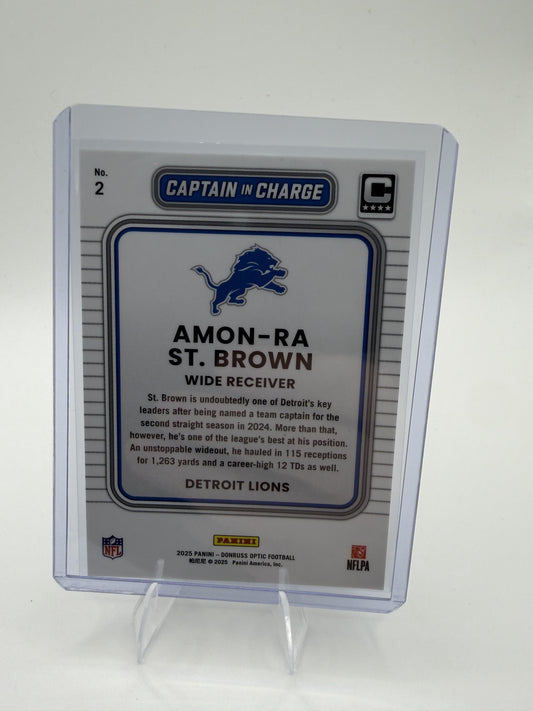 2025 Donruss Optic Amon-Ra St. Brown Card Captain in Charge Detroit Lions #2