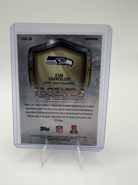 2025 Topps Chrome - Legends of the Gridiron Refractor Kam Chancellor Card