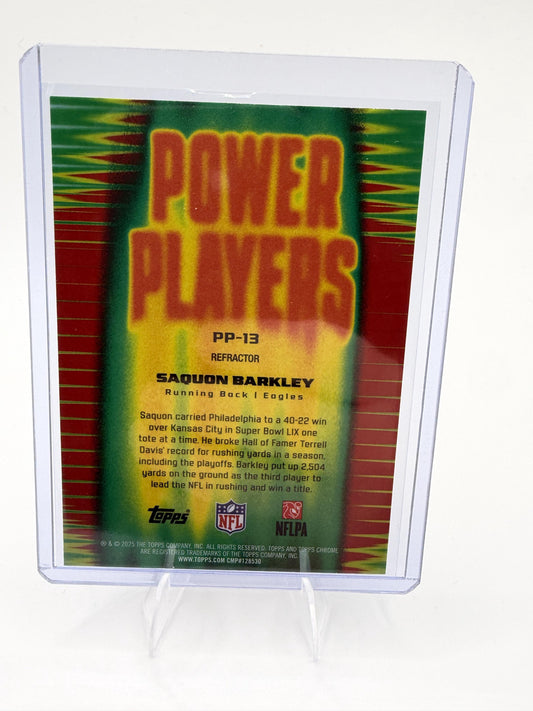 2025 Topps Chrome Saquon Barkley Card Power Players Philadelphia Eagles #PP-13