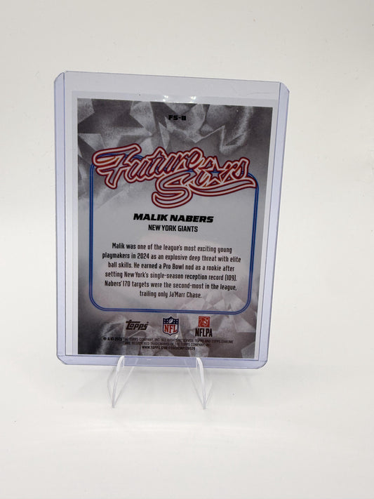 2025 Topps Chrome Malik Nabers Card Future Stars New York Giants #FS-8