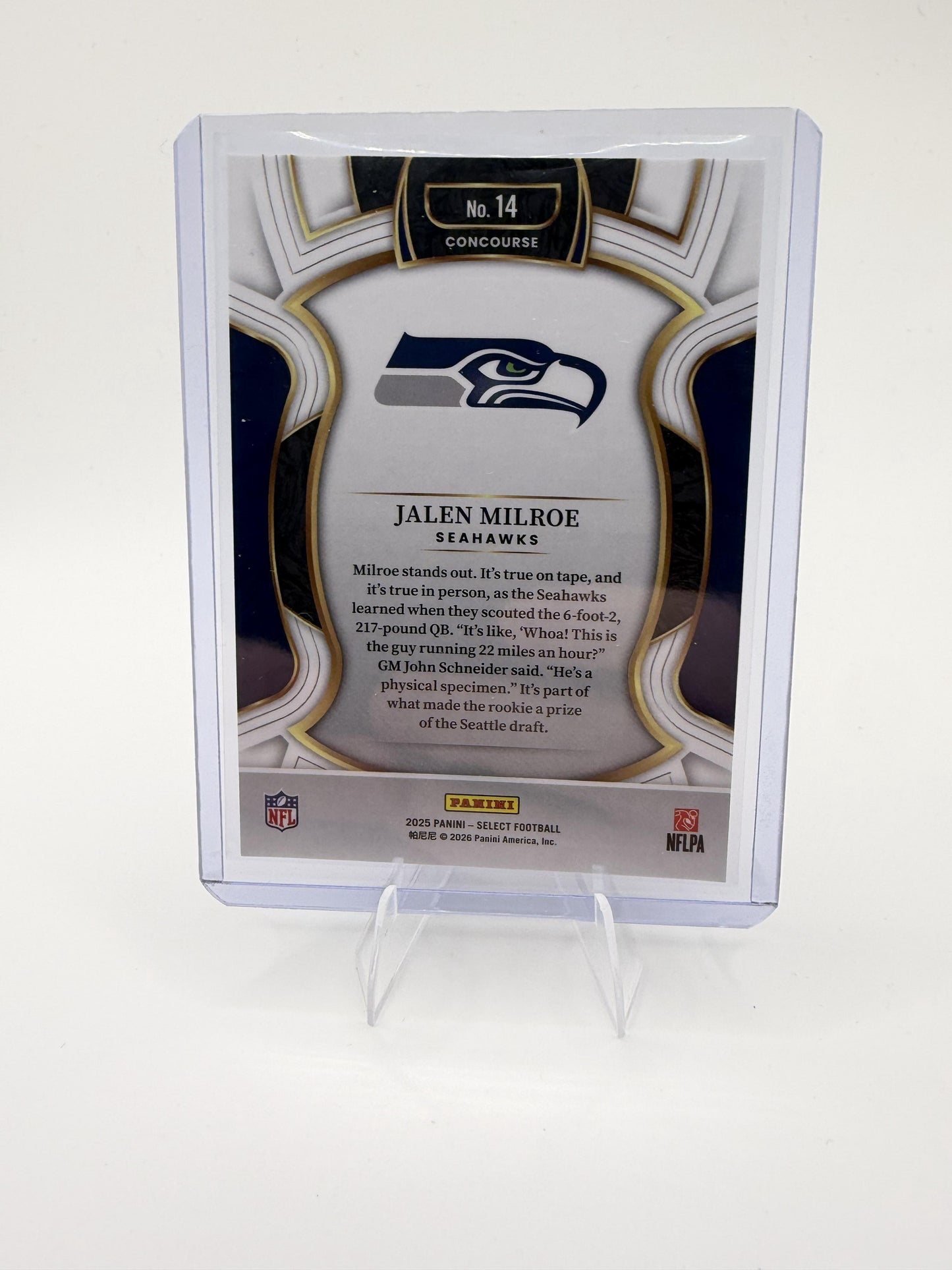 2025 Panini Select Jalen Milroe Card Seattle Seahawks #14