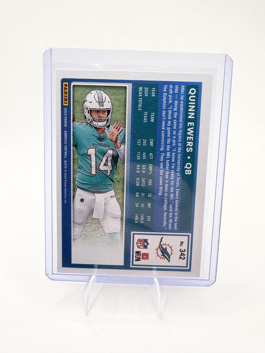 2025 Donruss Quinn Ewers Card Press Proofs Red RC Miami Dolphins #342