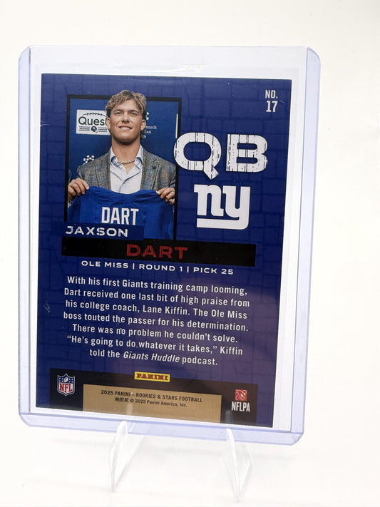 2025 Panini Rookies & Stars Jaxson Dart Card Draft Class New York Giants #17