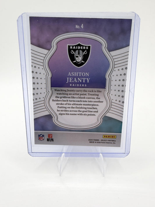 2025 Panini Select Ashton Jeanty Card Select Certified Rookies RC Raiders #4