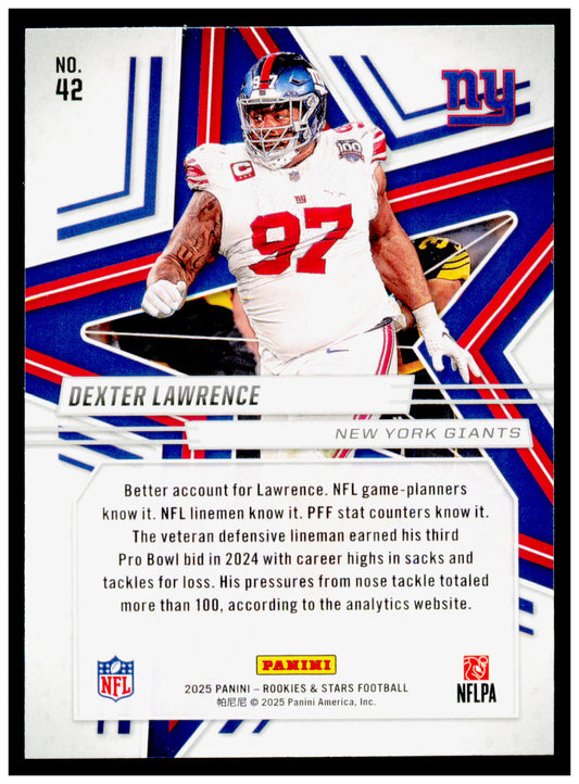 2025 Panini Rookies & Stars Dexter Lawrence Card New York Giants #42