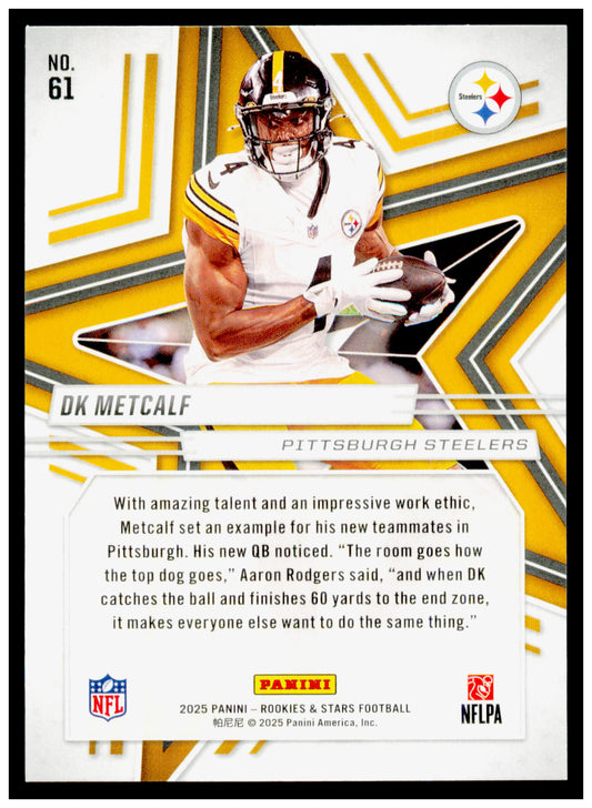 2025 Panini Rookies & Stars DK Metcalf Card Pittsburgh Steelers #61