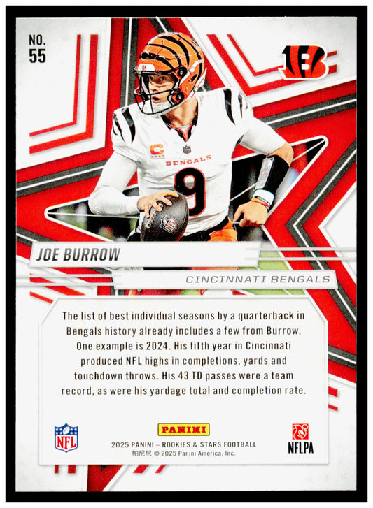 2025 Panini Rookies & Stars Joe Burrow Card Cincinnati Bengals #55