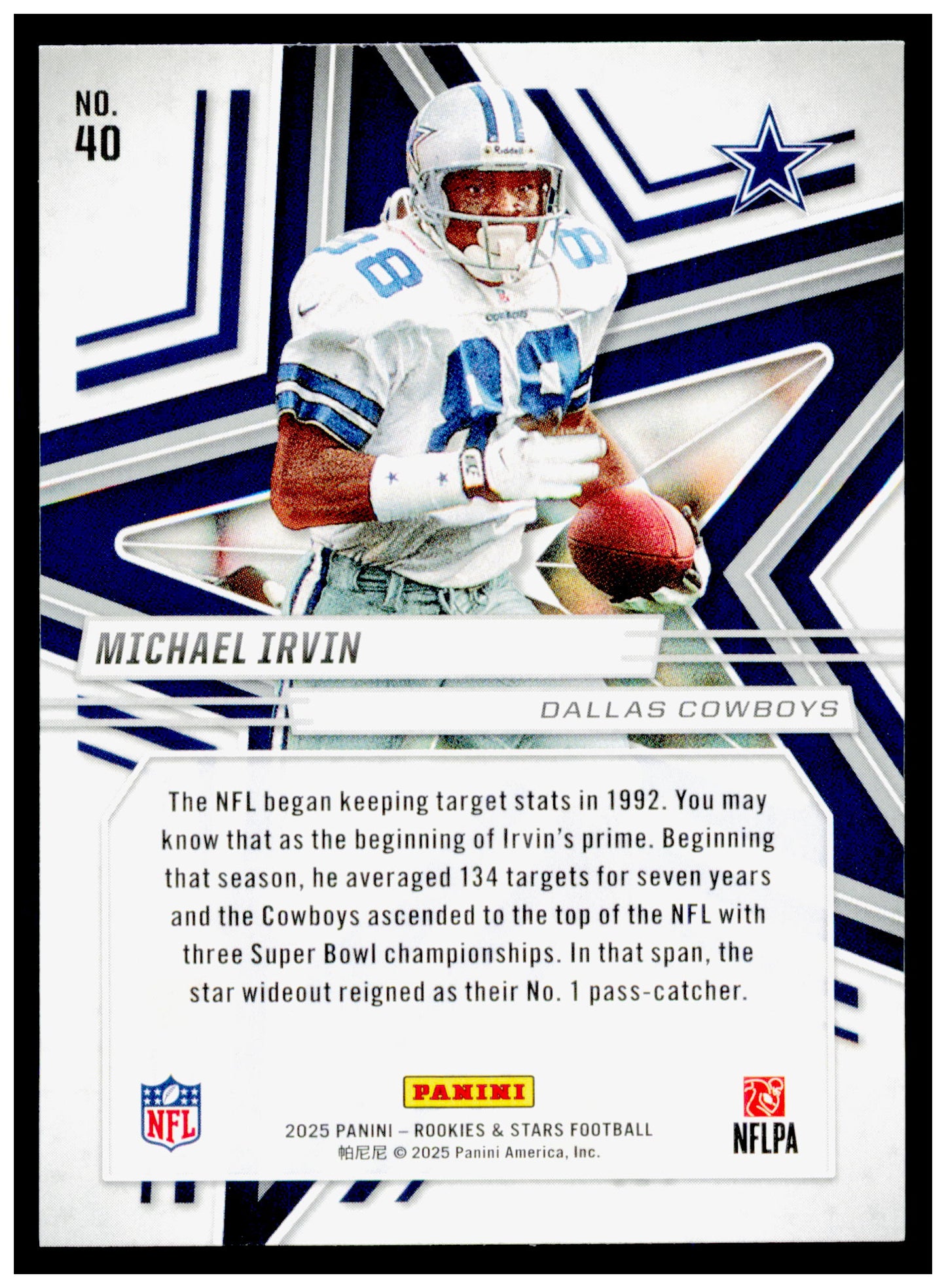 2025 Panini Rookies & Stars Michael Irvin Card Dallas Cowboys #40