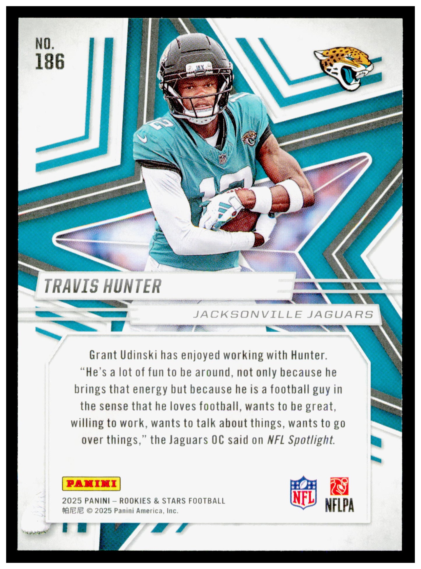 2025 Panini Rookies & Stars Travis Hunter Card RC Jacksonville Jaguars #186