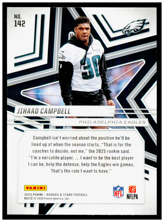 2025 Panini Rookies & Stars - Red Jihaad Campbell Card RC Eagles #142