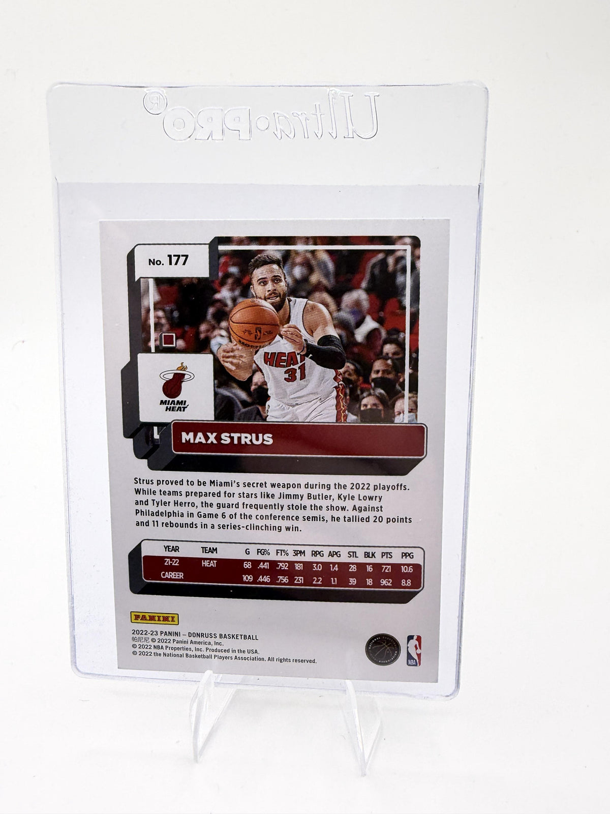 2022-23 Donruss Max Strus Card Miami Heat #177