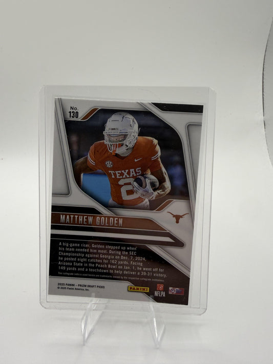 2025 Panini Prizm Draft Picks Matthew Golden Card Texas Longhorns #130
