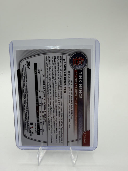 2025 Bowman Chrome Tink Hence Prospect #BCP-101 St. Louis Cardinals