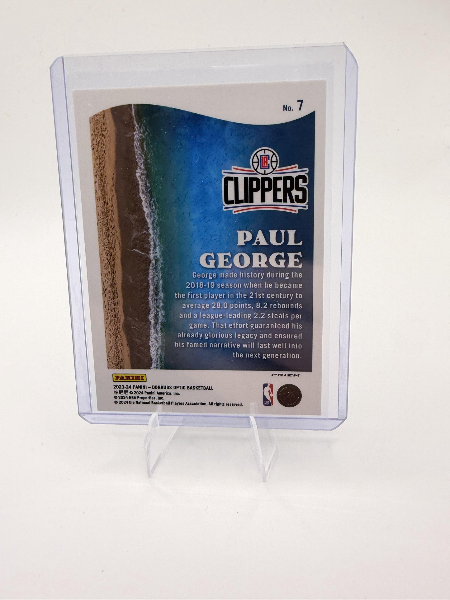 2023-24 Donruss Optic Paul George Card Splash Purple Los Angeles Clippers #7