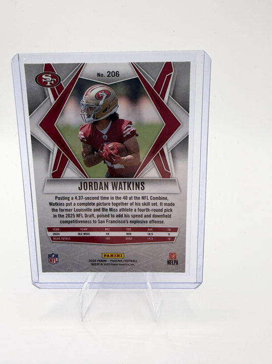 2025 Panini Phoenix Jordan Watkins Card RC San Francisco 49ers #206