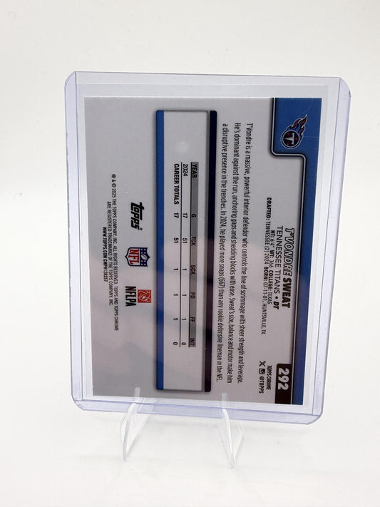 2025 Topps Chrome T'Vondre Sweat #292 Rookie RC RayWave Refractor Titans