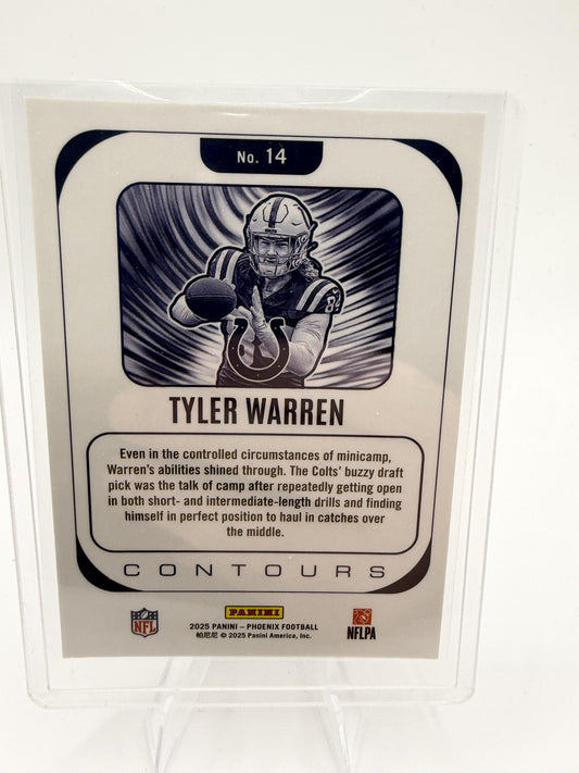 2025 Panini Phoenix Tyler Warren Card Contours Indianapolis Colts #14