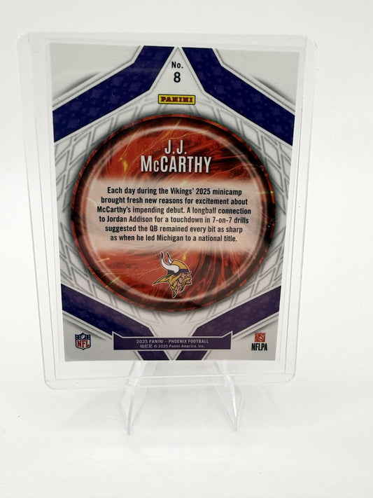 2025 Panini Phoenix J.J. McCarthy Card Paragon Minnesota Vikings #8