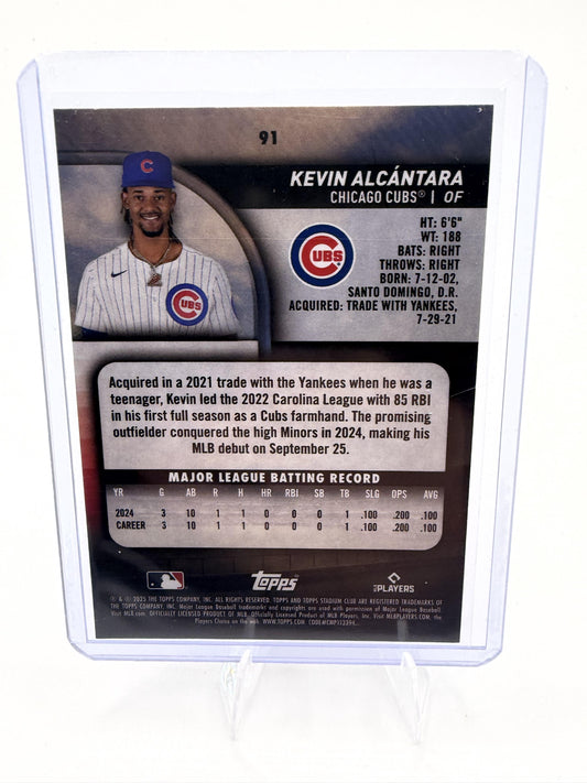 2025 Stadium Club Kevin Alcántara Card RC Chicago Cubs #91