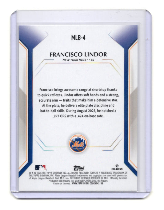 2026 Topps Francisco Lindor Card Topps Collector Kit New York Mets #MLB-4