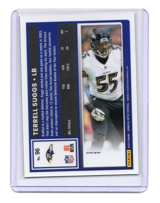 2025 Donruss Optic Terrell Suggs Card Holo Baltimore Ravens #96