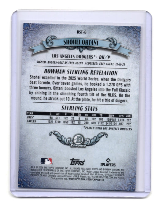 2026 Bowman Shohei Ohtani Card Bowman Sterling Los Angeles Dodgers #BST-6